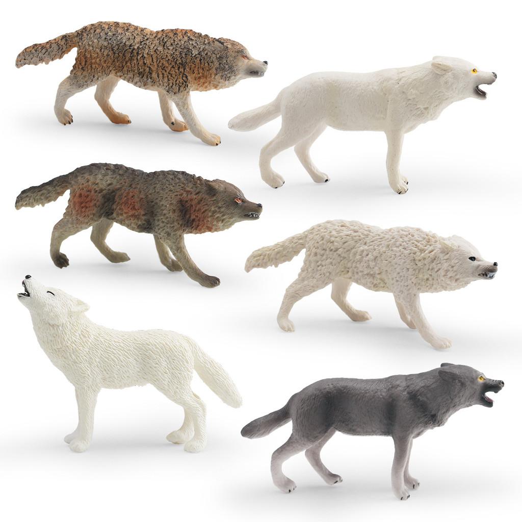 Wild Animal Model Pvc Pack With Motion Wolf Figures For Kids Learning And Decor