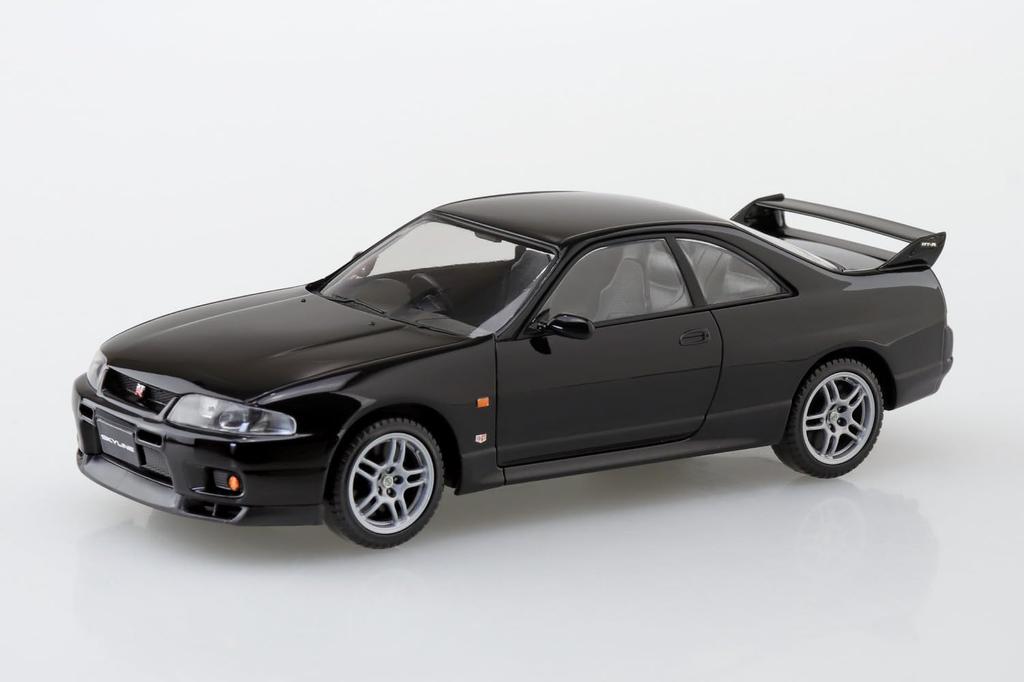 Aoshima Bunka Kyozai Scale Rakupla Snap Kit Nissan R33 Skyline Black Plastic Model Kit 1/32 No. 21-BK GT-R Pre-Colored (Automobile)