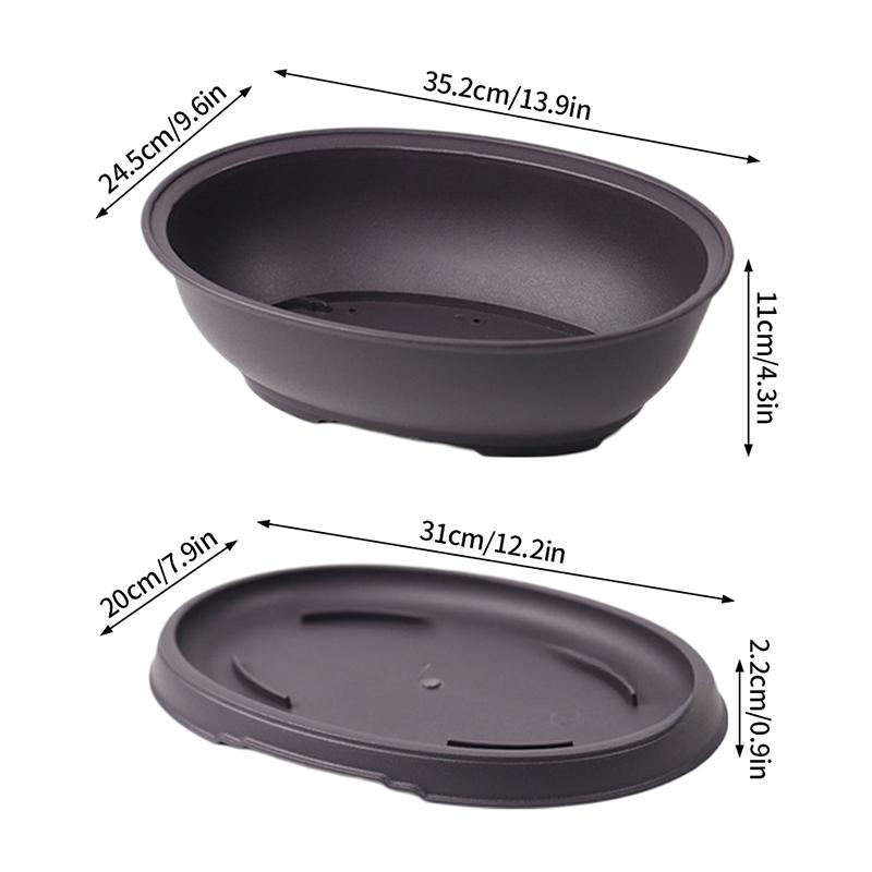Rectangular Flowerpots Imitation Purple Clay Plants Pot Outdoor Garden Landscape Bonsai Pots For Plant Macetas Para Plantas