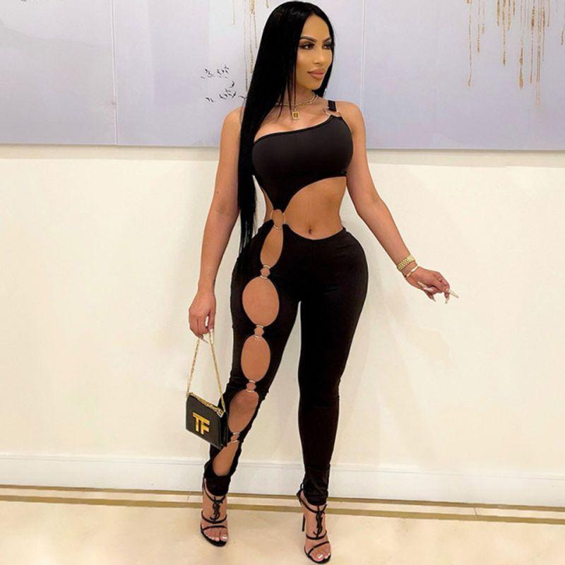 

Комбинезоны Цельный Костюм Облегающий Комбинезон black XXL