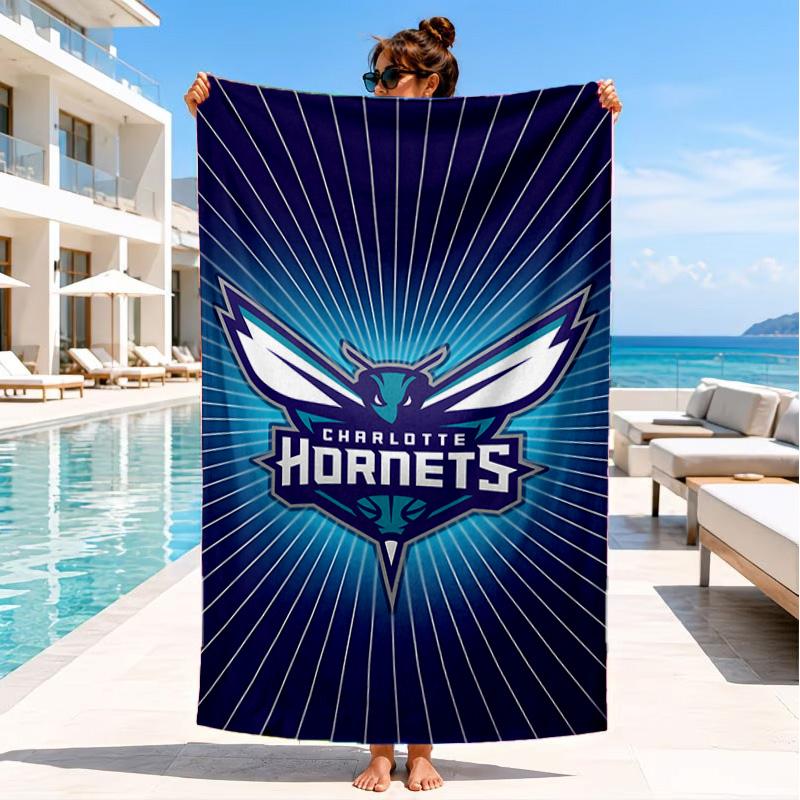 Charlotte-Hornets Logo Beach Towel, Microfiber Beach Towel, Perfect For Pool, Beach, Travel, Home Decor Beach Party Fan gifts