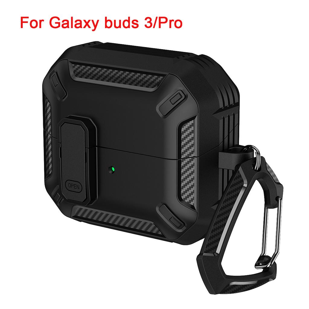 Security Lock Cover for Samsung Galaxy Buds 3 Pro Buds3 Buzz 3 Pro Case Shockproof Funda for Samsung Buds 3 Pro Sleeve With Hook
