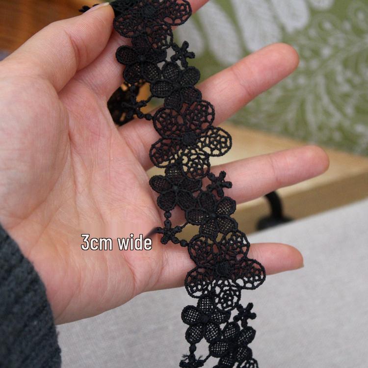 Retro Wave Polyester Lace Fabric for DIY Embroidery and Clothing Trim