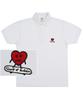 GRAVER [Unisex] Heartboard Embroidered Pique Short Sleeve T-Shirt_White
