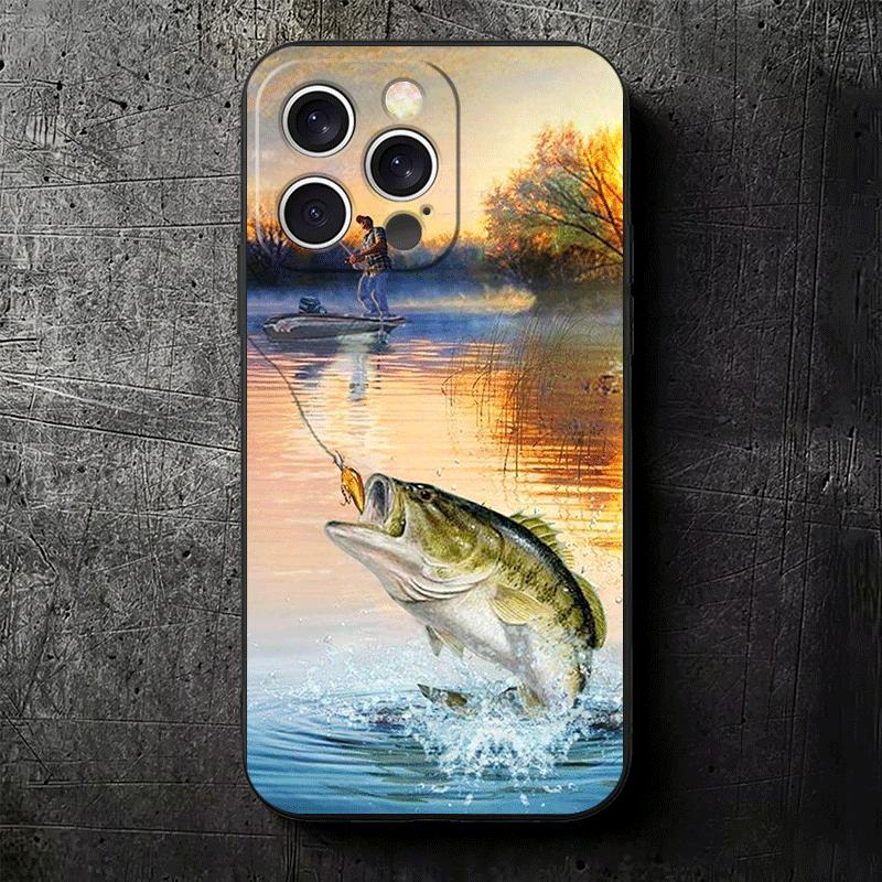 Hunting Fishing Man Soft Phone Case for iPhone 16 16E 17 Air 15 Pro Max 14 Plus 13 Mini 11 12 7 Black Cover Back Shell