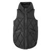 Rhombus Vest Women's Autumn and Winter New Thin Large Size Slim Hooded Vest Down Cotton Vest Women