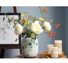 Round Chinese Ceramic Vase: Floral Art for Living Room & Hallway Decor, Ideal for Hydroponics & Silk Flowers