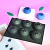 Silicone Baking Mold 6-Cavity Blueberry Non-Stick Flexible Cake Mold for Candy Chocolate Reusable Dishwasher Safe Bakeware for DIY Kitchen