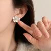 Elegant Three-Dimensional Floral Stud Earrings: French Retro Chic, Versatile & Luxurious Design for Women