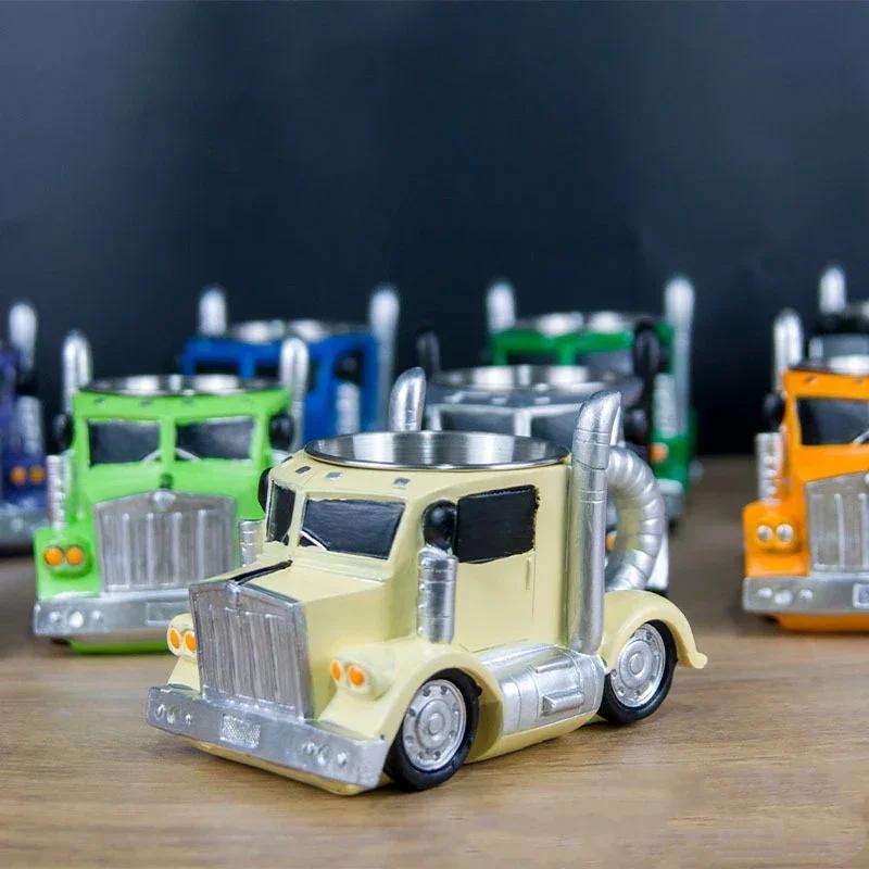 Truck Coffee Mug Creative Semi-Trailer-Shaped Beer Cups Traveling Coffee Cups Ice Milk Cups for Tea Juice Milk Latte Hot