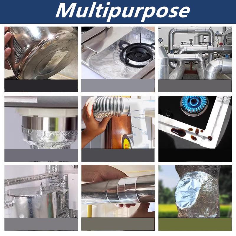 Odolnost proti vysokým teplotám Páska z hliníkové fólie Páska na opravu kuchyňských trubek Lepidlo Těsnící fólie Tepelná izolace Páska proti úniku