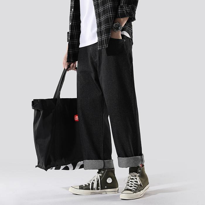 Wide Leg Pants  Dark Blue Jeans  Pants for Men  Baggy Jeans Loose Straight Trousers