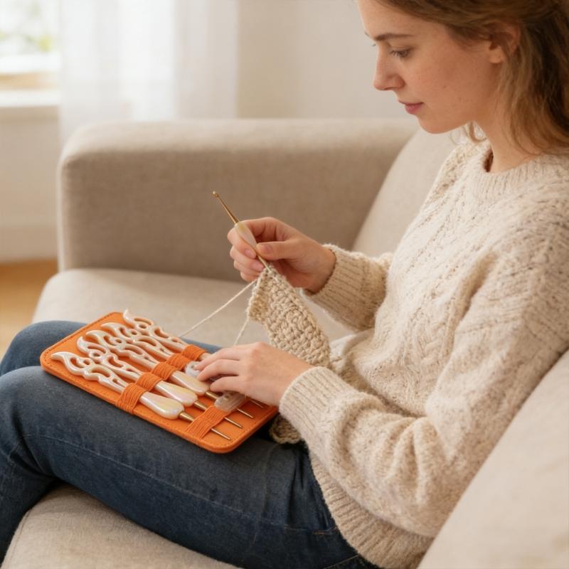Crochet Hook Set In Acrylic With Large Handle For Easy Use By All Skill Level Craft