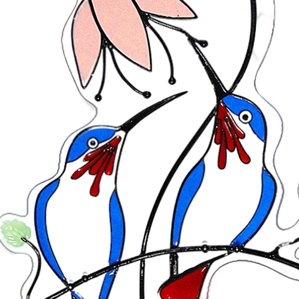 Acrylic Multicolor Birds On A Wire High Stained Glass Window Panel Home Living Room Accessories Garden Decoration
