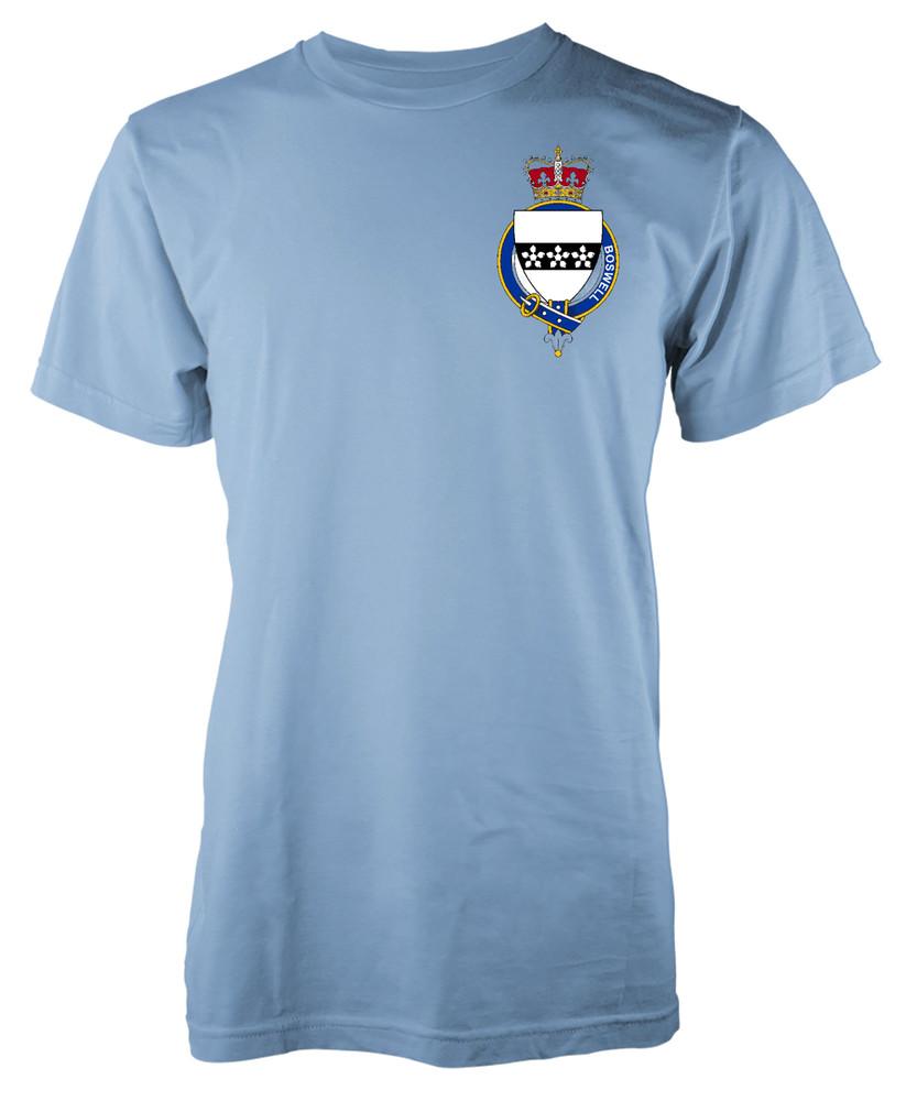 

Personalised Boswell Scottish Family Name T-Shirt Crest Badge Coat Of Arms Adult 2XL