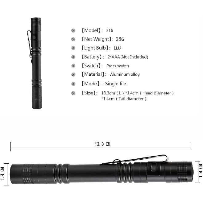 Red LED Pen Flashlights, Mini, Waterproof Pocket Flashlight with Clip, Small Red Light Flashlights for Work,Astronomy, Aviation, Night Observation (3