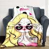 1pc Barbie Crown Flannel Blanket Soft Warm Throw for Home, Office, Travel, All Season Cozy Bedding Gift, Office