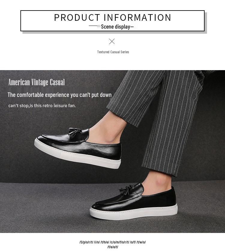 Men's European & American Fashion Slip-On Tassel Loafers - Large Size Casual Leather Shoes