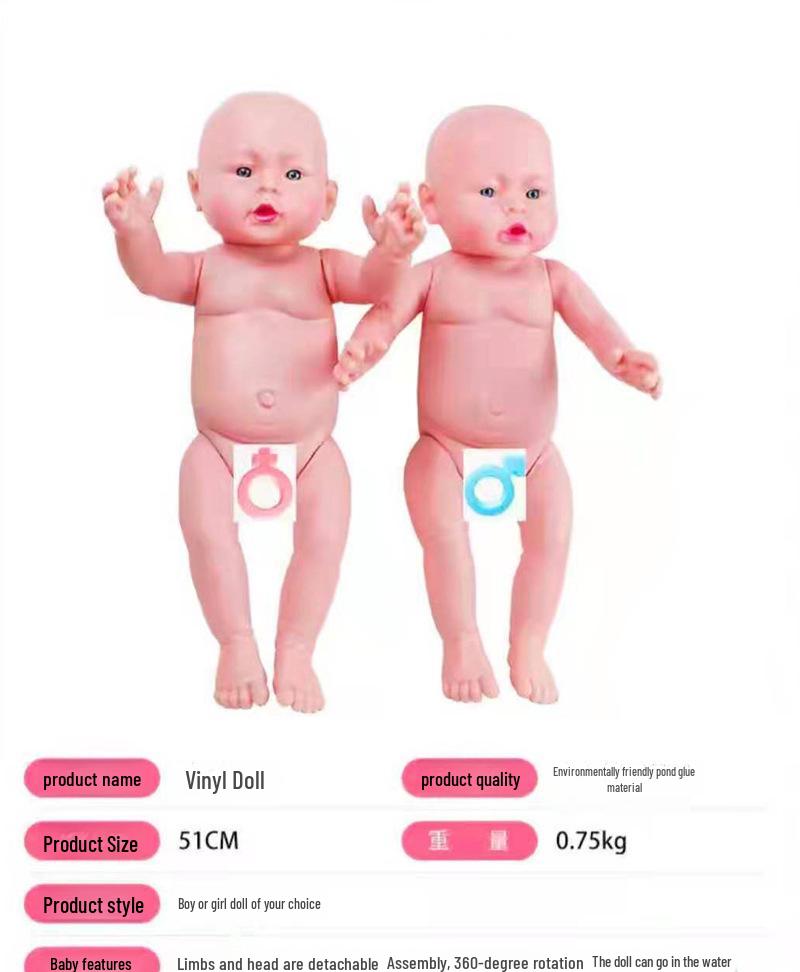 Soft Rubber Baby Simulation Doll for Nursery Training and Teaching