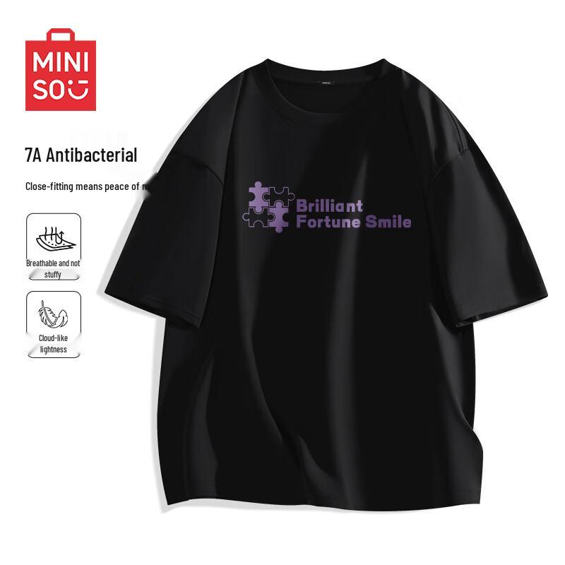 MINISO Men s Summer American Retro Antibacterial Short-Sleeve T-Shirt M