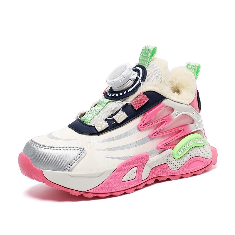 Wasserdichte Leder-Sportschuhe für Mädchen mit Drehverschluss - Leichte Herbst-/Winter-Laufschuhe