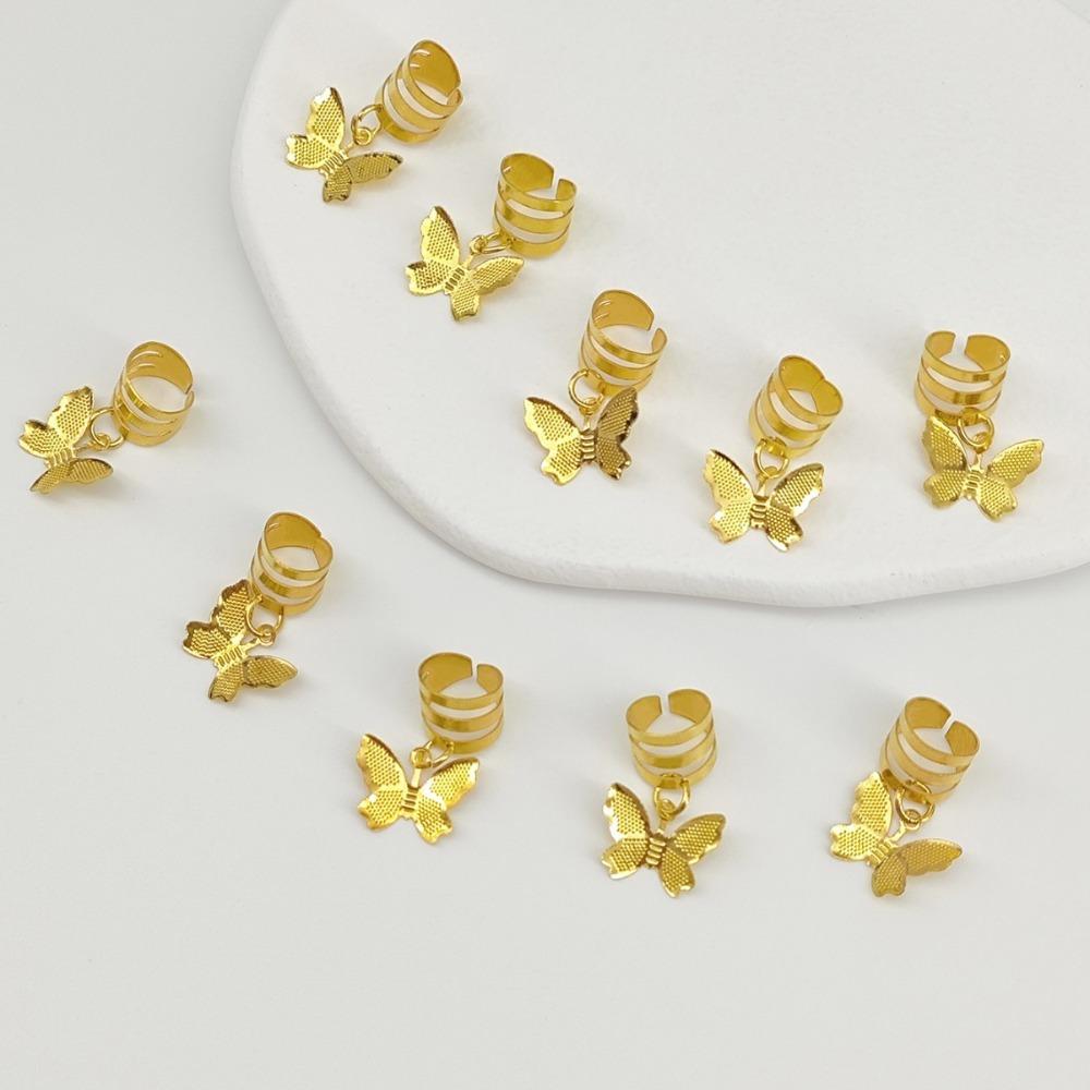 20Pcs Butterfly Hollow Out Hair Ring Dread Locks Hair Braid Tubes Dreadlocks Beads for Braids