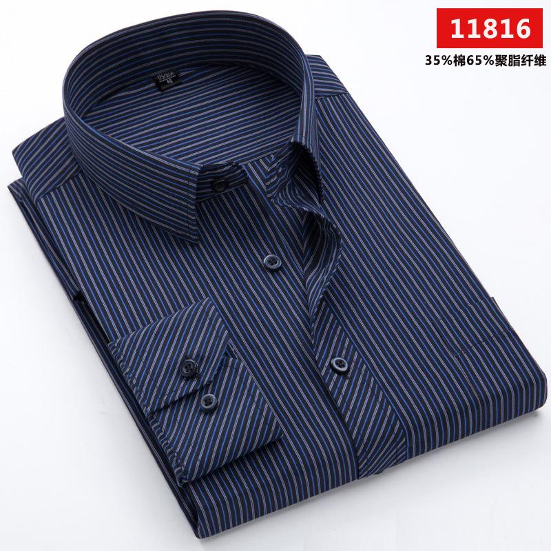 Men's Shirt Middle-aged Long-sleeved Shirt for The Elderly Dad Set Loose Old Clothing Grandpa Shirt