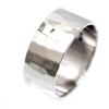 [Silver One] Sterling Silver 925 Hammered Flat Ring for Men, KO Cut Style [10mm Width, Size 26]