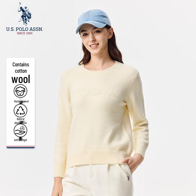 НАС АССН ПОЛО Женский однотонный вязаный свитер из смесовой шерсти L 5090₽