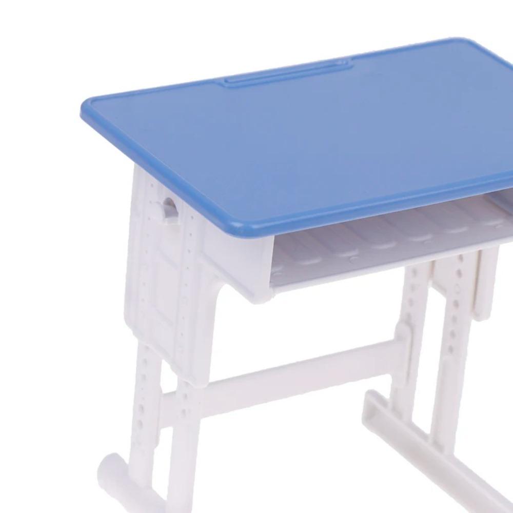 1set Chairs Furniture Model Simulated Dollhouse Desks Dollhouse School Desk Doll Accessories