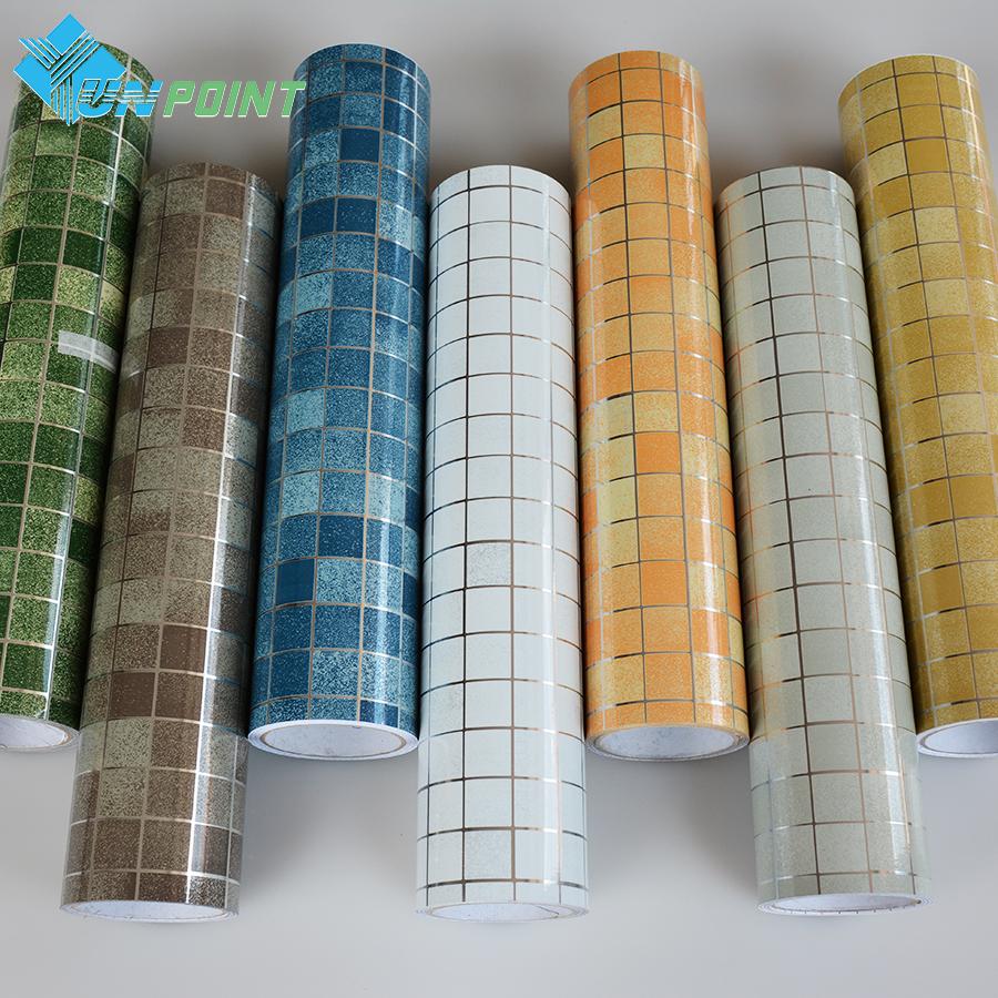 0.45x3M Mosaic Anti Oil Temperature Resistant Kitchen Wallpaper Cooktop Countertop Drawer Aluminum Foil Waterproof Wall Stickers