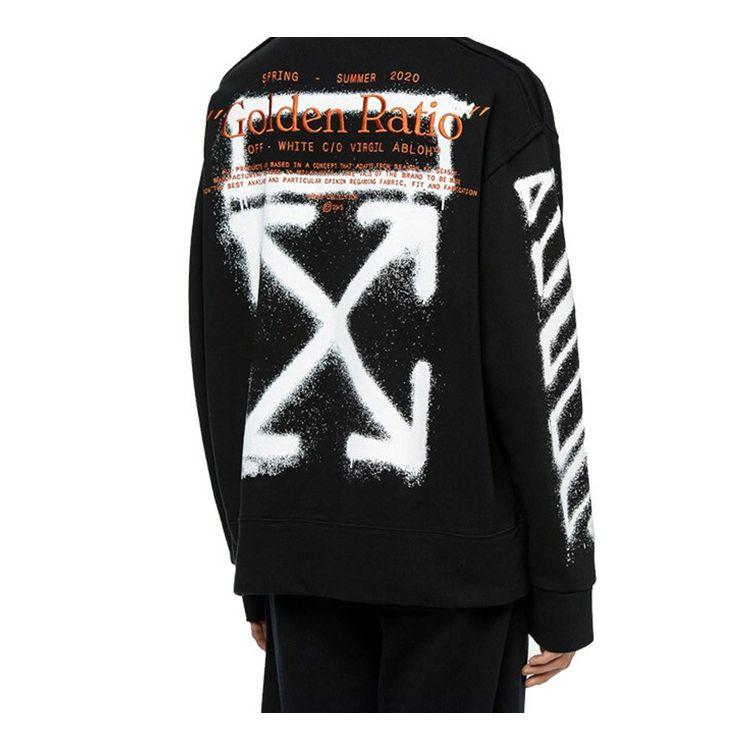 Off-White White Graffiti Long Sleeve Sweatshirt Men Tops Black OMBA037R20E300091001