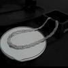 Italian Flash Woven Snake Bone Chain 925 Sterling Silver Necklace Fashionable Simple High-end Three-layer Collarbone Chain for Men and Women