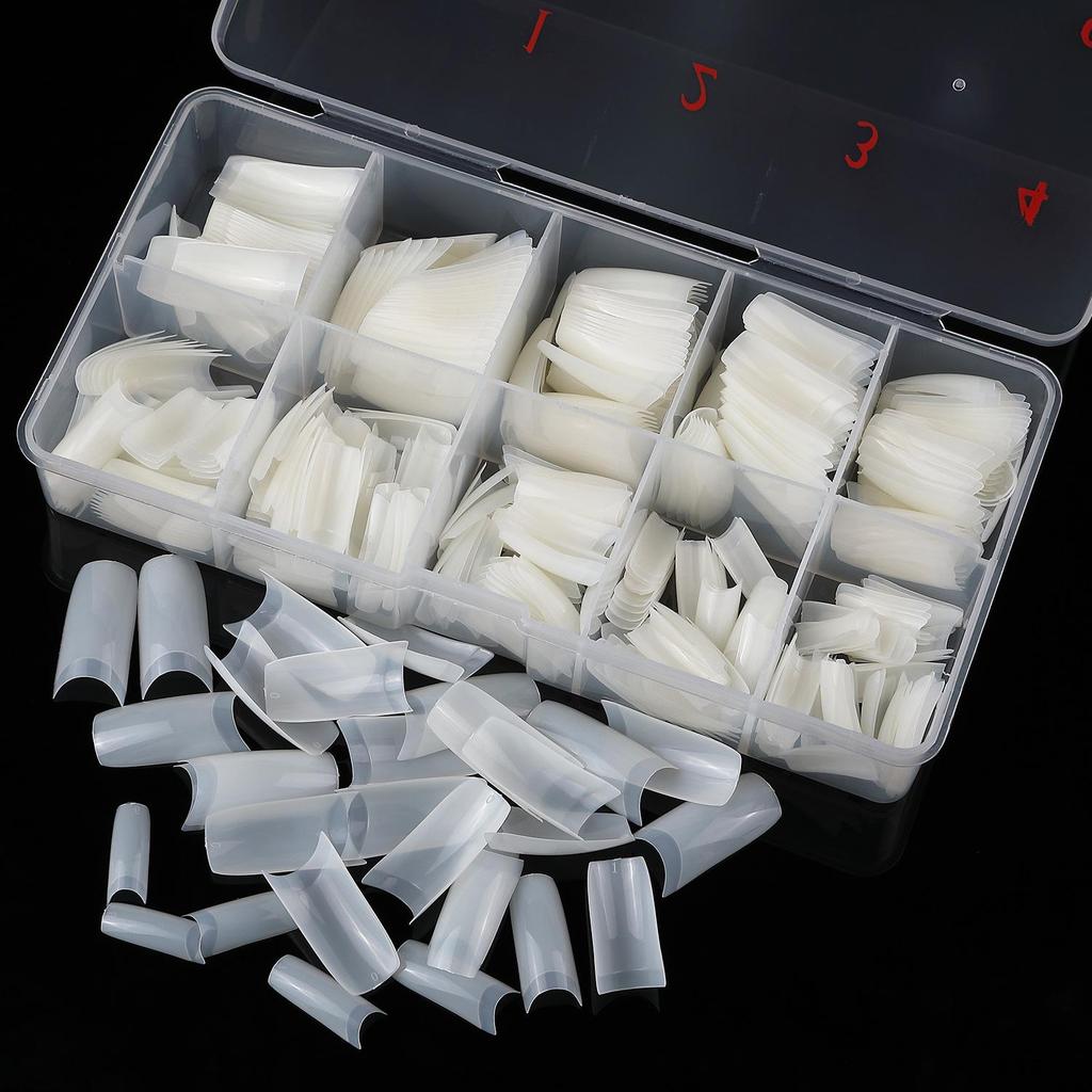 500-Piece Boxed French Nail Tips - False Nails for Nail Art
