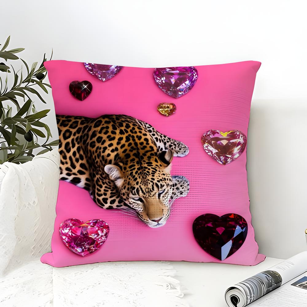 Naturally Beautiful Wild Leopard 1 Pillow Case Linen Pillow Case Sofa Home Decor Cushion Cover Cushion Cove