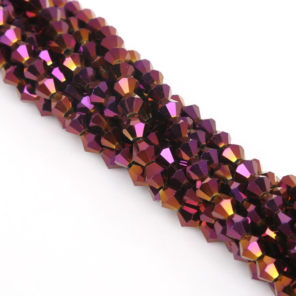 6mm DIY Colored Glass Crystal Pointed Beads for Jewelry and Phone Chain Accessories