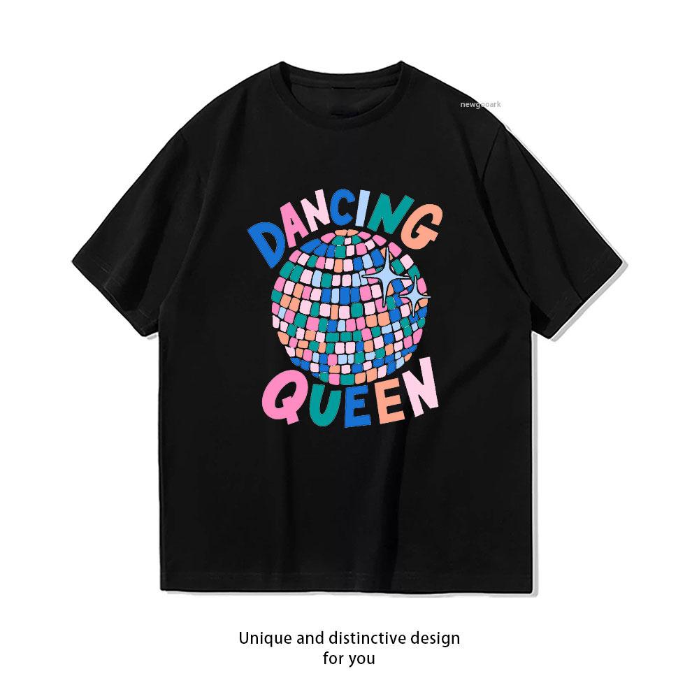 

Disco Ball Dancing Queen tshirt Women Unisex Casual cotton printed t shirts Adult streetwear camisetas tops tee Shortsleev S