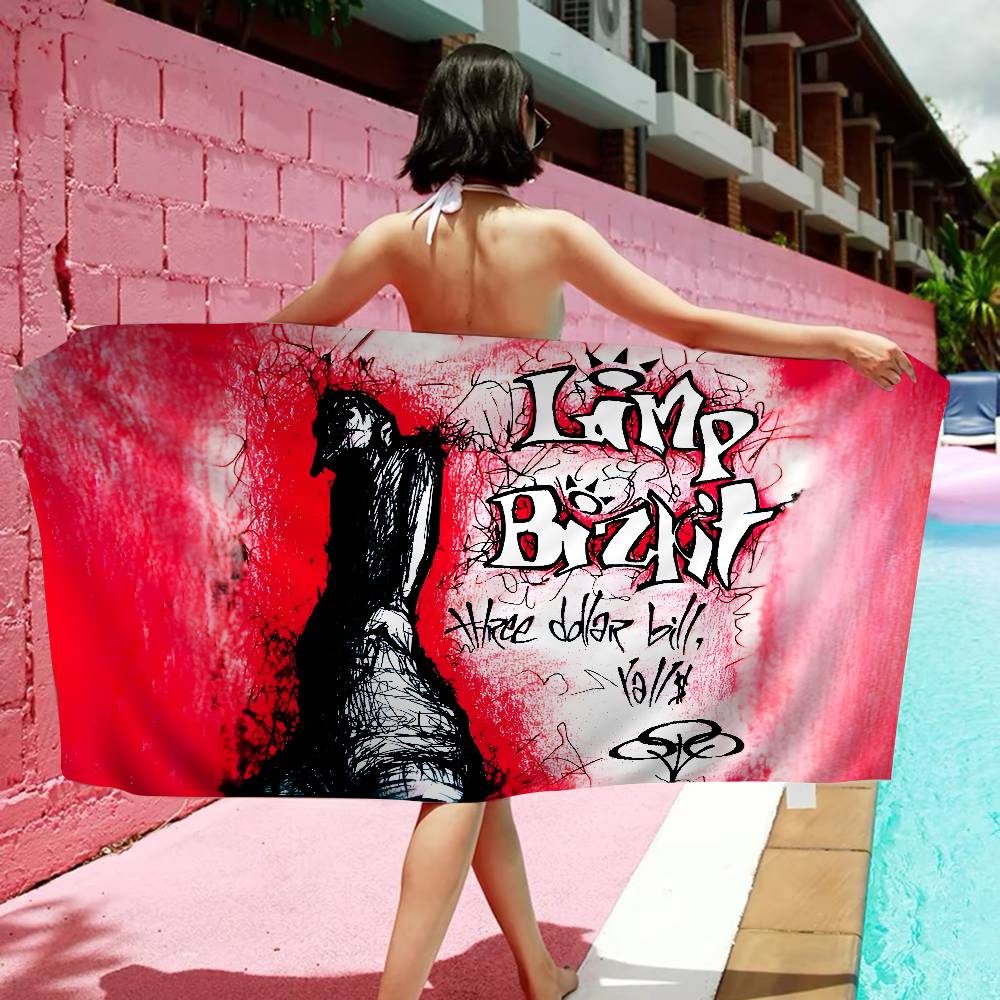 Pop Hot Band L-Limp Bizkit Anime Beach Swimming Towel Soft Absorbent Washcloth Children's Gifts For Kids Travel Camping Gym