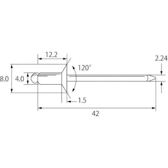 EBI blindnagle senkhode NSA55K (1000 stykker) aluminium/stål 5-5