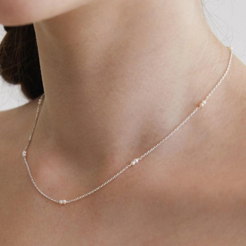 Tatiana (925 Silver) Pearl Connect Chain Necklace NZ2411