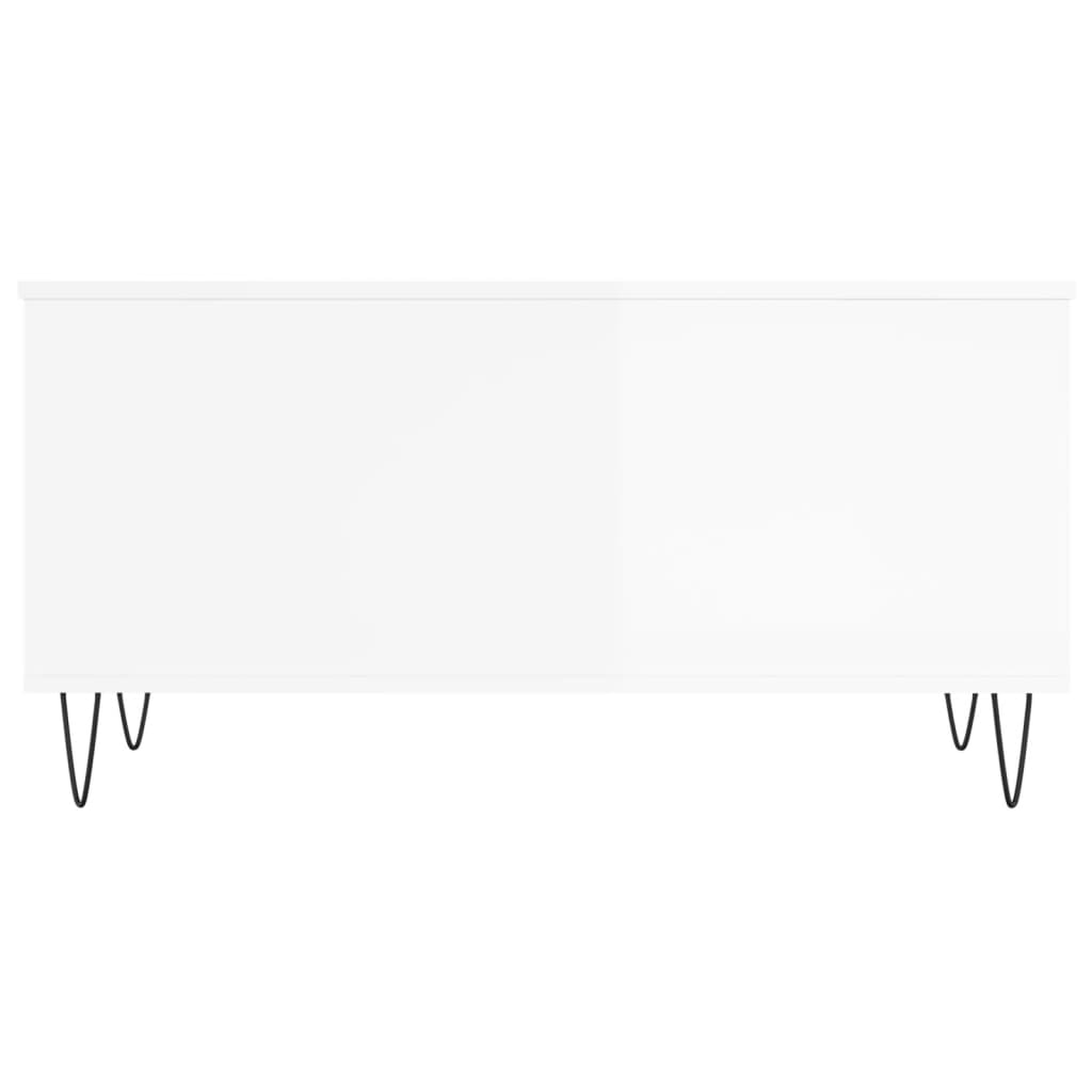  Stolik kawowy, biały z połyskiem, 90x44,5x45 cm