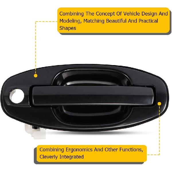 OCPTY Door Handle Exterior Front Driver Left Side Replacement Fit 2001-2006 for Hyundai Santa Fe Outside Door Handle Black