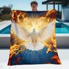 Holy Dove Flame Heaven Religious Symbol Flannel Blanket Spiritual Gift Christian Art Soft Warm Throw Cover for Home WorshipDecor
