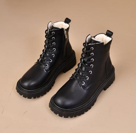 Women Platform Boots Short Plush Solid Color Lace Up Side Zipper Ankle Boots Winter Women Shoes 2026 Large Size 42 Ladies' Shoes