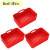 Black Silicone Air Fryers Oven Baking Tray Rectangular Replacement Kitchen Grill Pan Airfryer Kitchen Fried Chicken Basket Mat