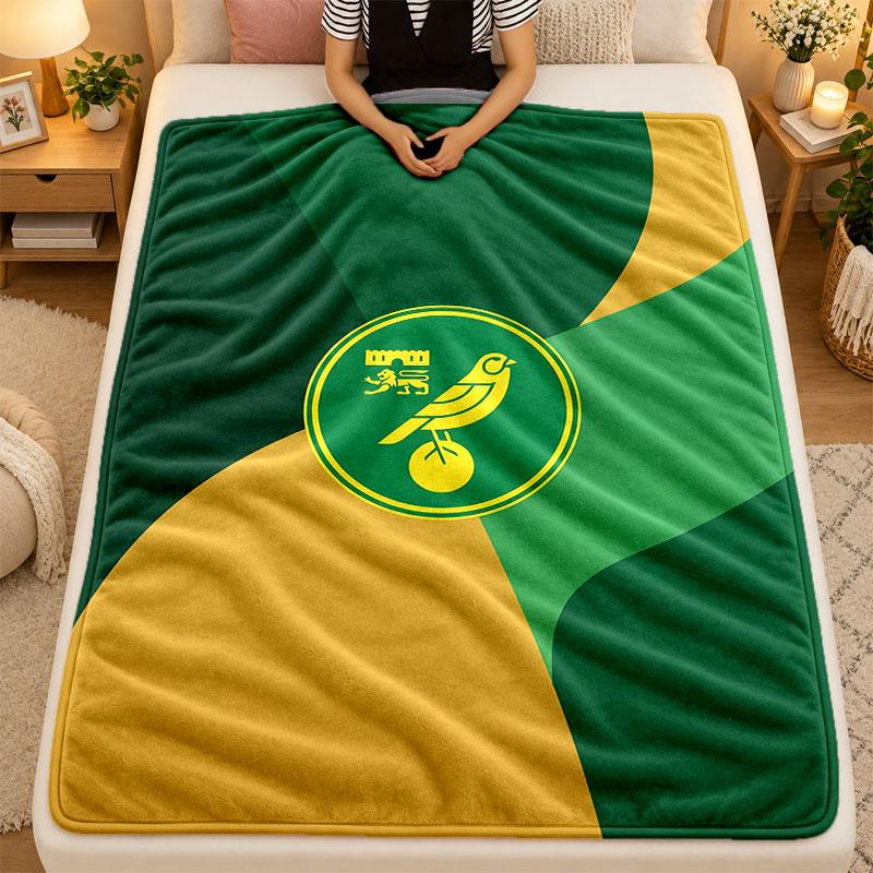 Flannel BlanketNorwich City Football Warm Soft Throw Blanket for Indoor Sofa Bed Living Room Use