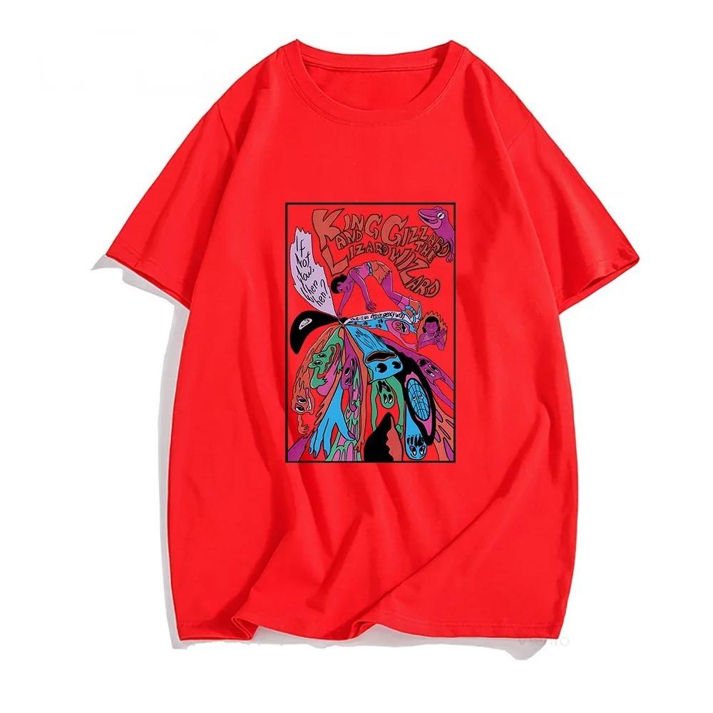 King Gizzard The Lizard Wizard Tshirts Unisex High Quality Unisexga Printing T Shirts Aesthetic Tshirts Cotton Sense of Design