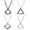 Minimalist Geometric Irregular Pendant Necklace for Woman Man Long Stainless Steel Chain Accessories Jewelry Gifts