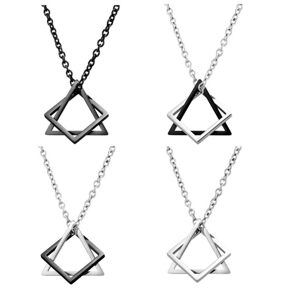 Minimalist Geometric Irregular Pendant Necklace for Woman Man Long Stainless Steel Chain Accessories Jewelry Gifts