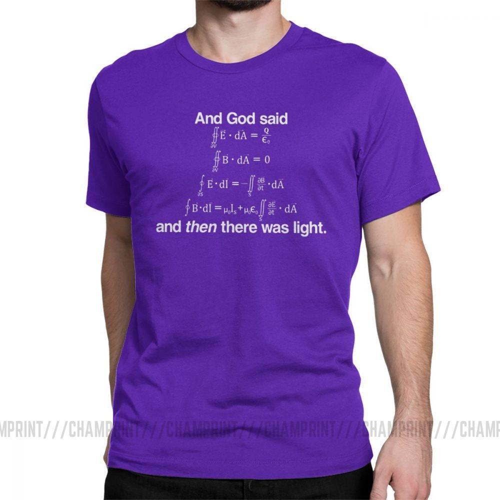 Men's And God Said Maxwell's Equations T Shirt Science Physics Geek T-Shirts Mathematics Tops Equation Nerd Cotton Tee Shirt